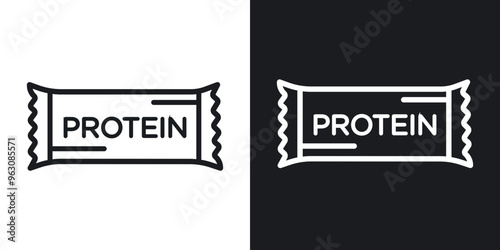 Protein bar icon in black and white stroke