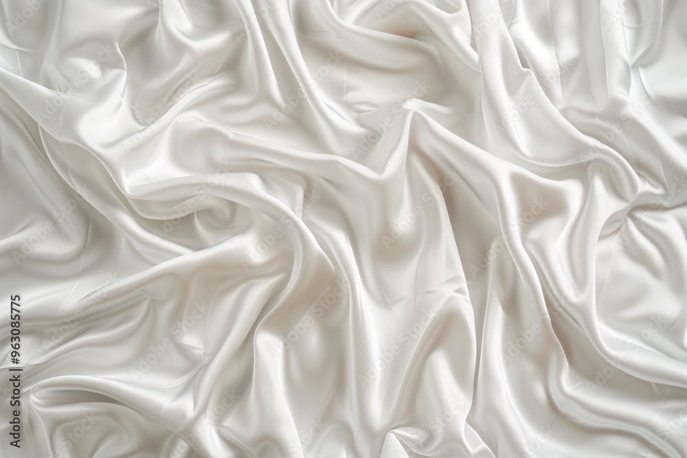 Close-up view of white fabric with subtle texture, slight wrinkles. Fabric appears smooth with grid-like pattern in shades of green, black. Blurred background draws focus to fabric intricate design. Close-up view of white fabric with subtle texture, slight wrinkles. Fabric appears smooth with grid-like pattern in shades of green, black. Blurred background draws focus to fabric intricate design.