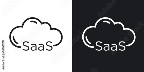 SaaS icon in black and white stroke