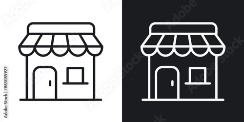 Shop icon in black and white stroke