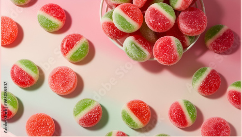 Title: Vibrant Watermelon-Flavored Candies

