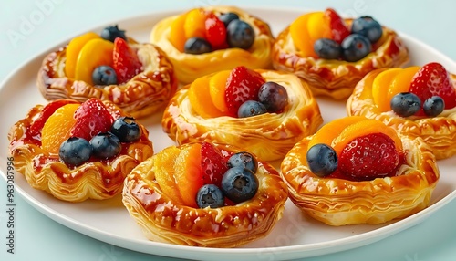 Delicious Pastry with Fresh Fruit and Glaze