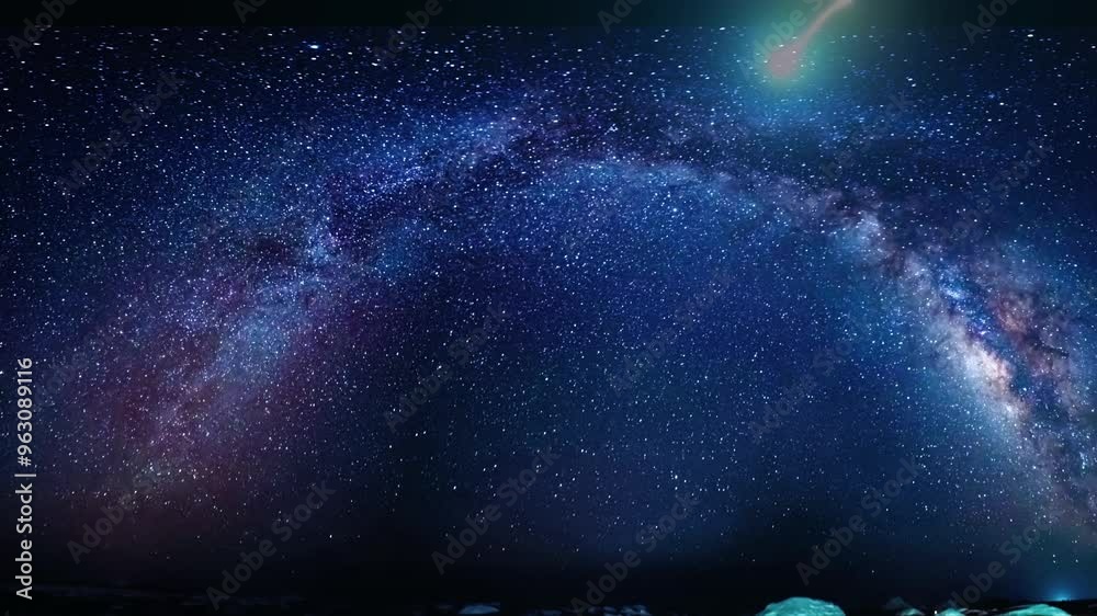 realistic view of Milky Way galaxy stretching across the night sky ...