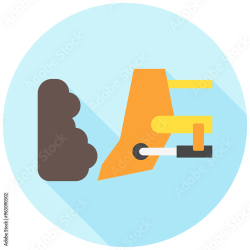 Bulldozer Blade rounded multi color icon. related to heavy machinery, industry, construction theme. best for UI, UX, app and web development.