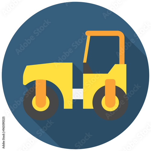 Compactor Roller rounded multi color icon. related to heavy machinery, industry, construction theme. best for UI, UX, app and web development.