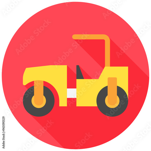 Compactor Roller rounded multi color icon. related to heavy machinery, industry, construction theme. best for UI, UX, app and web development.
