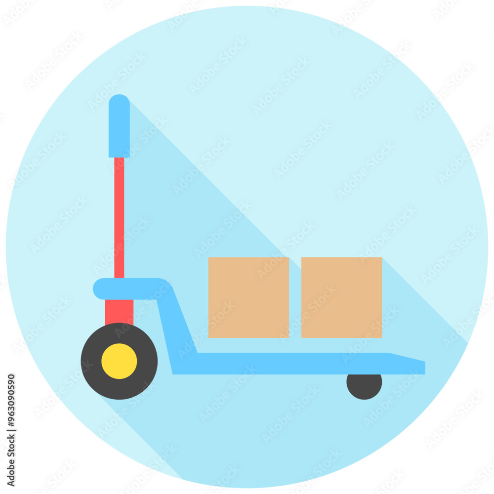 Pallet Jack rounded multi color icon. related to heavy machinery, industry, construction theme. best for UI, UX, app and web development. Pallet Jack rounded multi color icon. related to heavy machinery, industry, construction theme. best for UI, UX, app and web development.