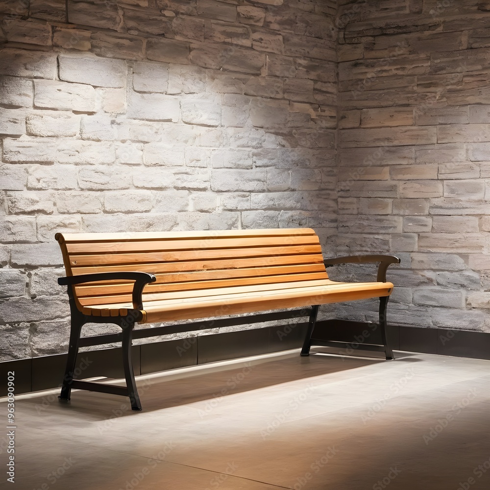 bench in front of wall, wooden benches bench in front of wall, wooden benches