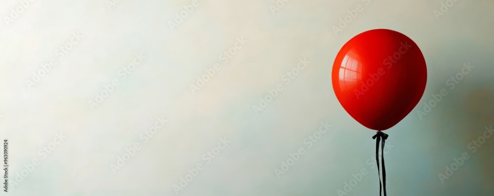 Red balloon against a light background, symbol Red balloon against a light background, symbol