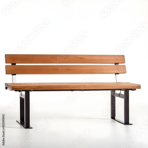 wooden bench isolated on white, wooden benches