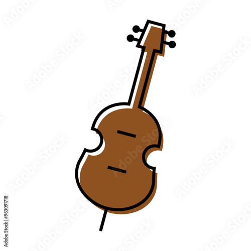 Cello design vector on white background. Line. Flat design vector.