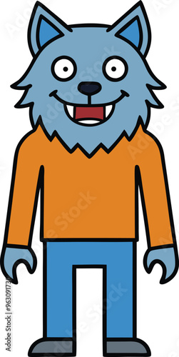 A werewolf cartoon vector for Halloween
