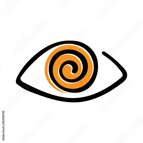 Hypnotic eye icon on white background.
