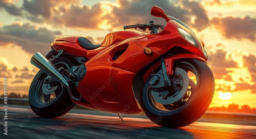 Fototapeta premium Stunning Sunset on Race Track