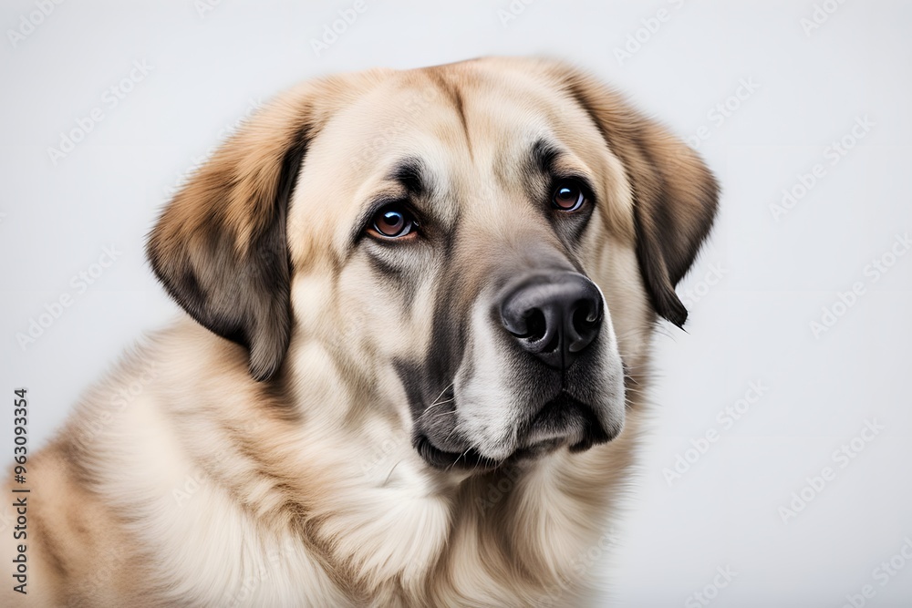 Anatolian shepherd dog animal on white background, AI Generated Anatolian shepherd dog animal on white background, AI Generated
