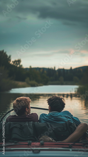 couple on the lake