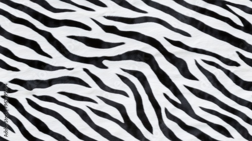 A sharp focus on the zebra fur reveals its striking black and white stripes, highlighting the intricate textures and patterns under natural lighting for a realistic effect SEAMLESS PATTERN