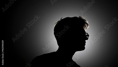 Dark silhouette in glasses 