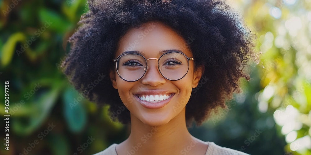 Smiling Woman with Curly Hair Smiling Woman with Curly Hair