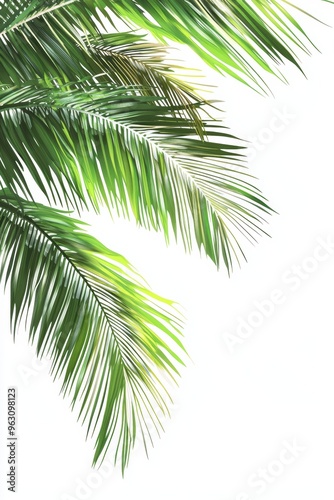 Coconut tree with leaf closeup view