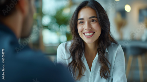 Woman job candidate in a job interview   business meeting   working professionals