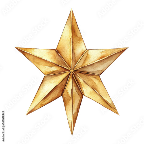 A beautiful golden star illustration, perfect for festive decorations and artistic designs, capturing elegance and warmth.