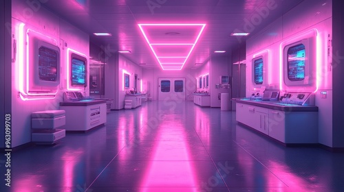 Neon Futuristic Lab Corridor