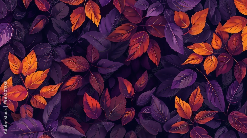 Autumnal leaf tapestry, crimson hues dance against nature canvas Autumnal leaf tapestry, crimson hues dance against nature canvas