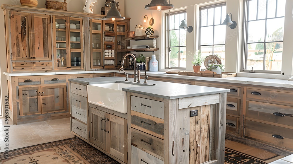 Modern farmhouse kitchen with rustic wood, stainless steel, and contemporary elegance.
Modern farmhouse kitchen with rustic wood, stainless steel, and contemporary elegance.