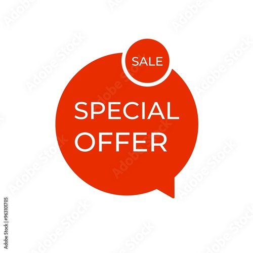 Special Offer red colored. Discount label. Big sale special offer. end of season special offer banner, Discount, Percentage, advertising campaign, mega sale, upto off, clearance, promotion, vector