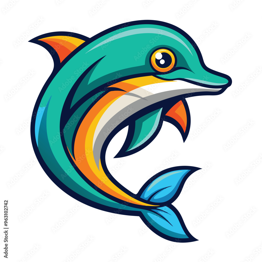 Fototapeta premium dolphin-colorful-logo-mascot.eps