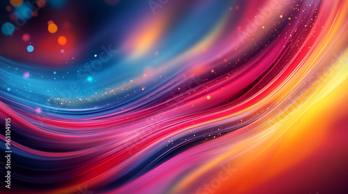 Glowing neon waves, resembling a vibrant sea of electric colors , abstract background with smooth wavy lines in blue and pink colors , Colorful Abstract Background With Wavy Lines