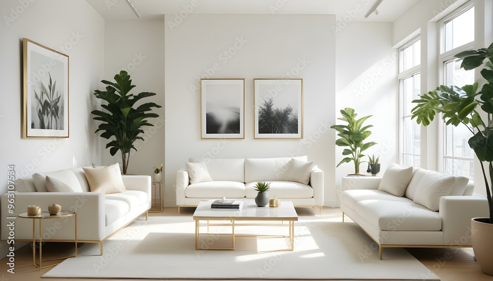 Fototapeta premium Photo interior modern design room 3d illustration