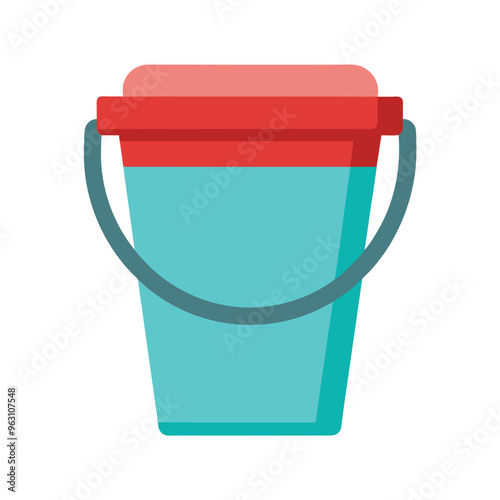 Ice bucket icon simple ice bucket colored flat icon