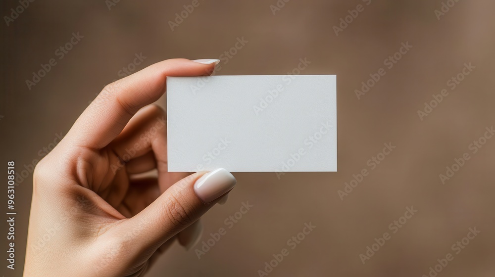 Hand holding a blank card with a soft focus background, ideal for showcasing designs or branding concepts. Hand holding a blank card with a soft focus background, ideal for showcasing designs or branding concepts.