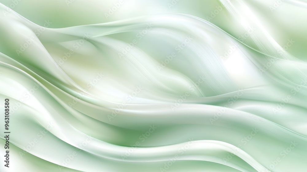 Obraz premium Elegant soft green abstract vector background with a shiny finish and smooth curves, perfect for calming, nature-inspired designs
