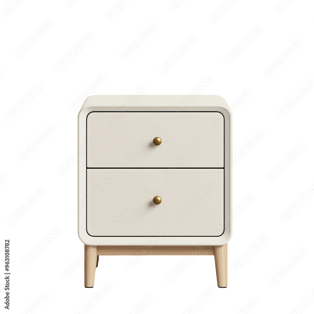 Minimalist Wooden Nightstand with Two Drawers Minimalist Wooden Nightstand with Two Drawers