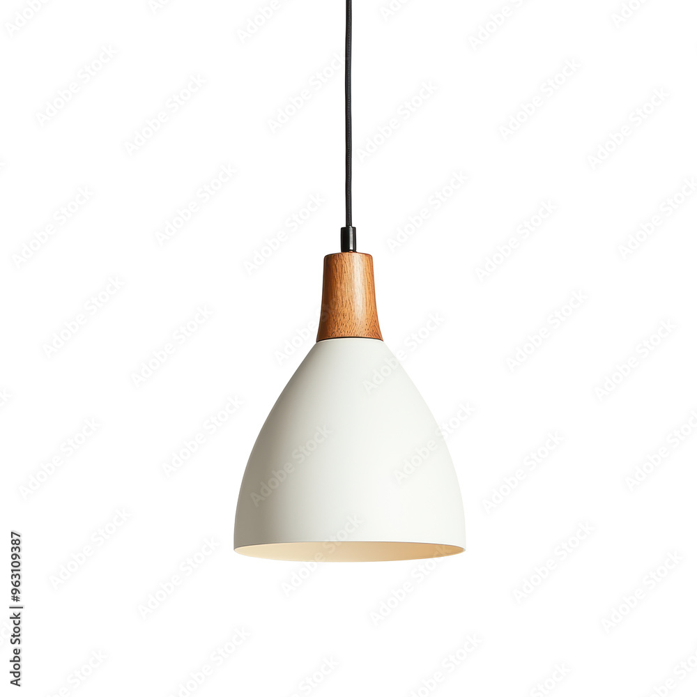 Minimalist Pendant Light with Wooden Accent Minimalist Pendant Light with Wooden Accent