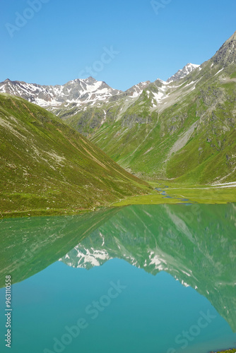 Rifflsee lake in the Austrian Alps photo