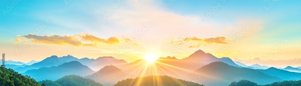 Breathtaking sunrise over majestic mountains, illuminating the sky with vibrant colors. A perfect scene of nature's beauty. Breathtaking sunrise over majestic mountains, illuminating the sky with vibrant colors. A perfect scene of nature's beauty.