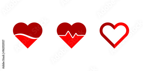 Heart collection on white background 3