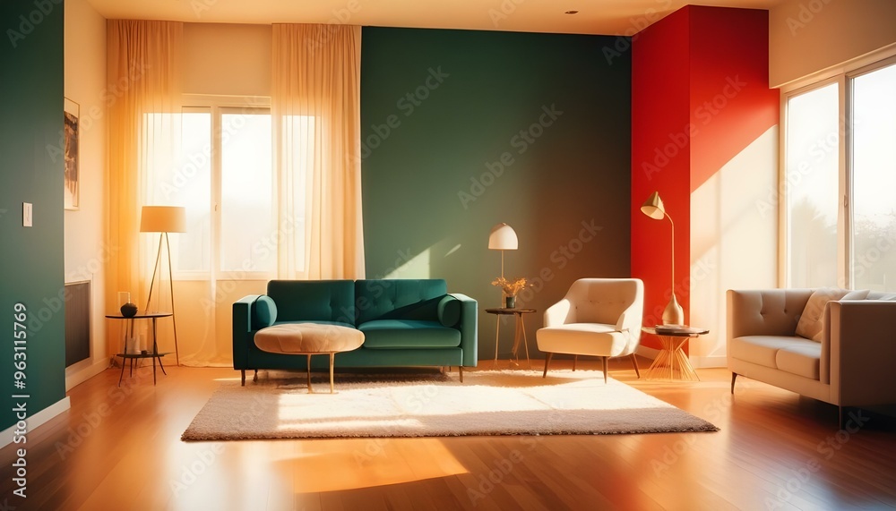 Photo interior modern design room 3d illustration Photo interior modern design room 3d illustration
