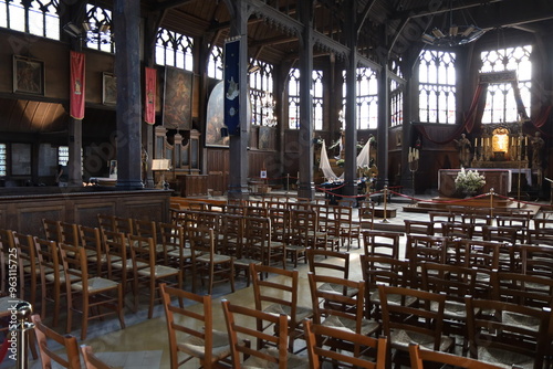 L'église Sainte Catherine, ville de Honfleur, département du Calvados, France photo