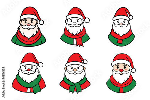 set of christmas Santa had