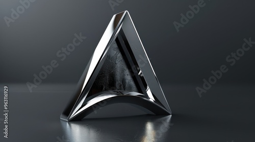 A silver triangle with a hole in the middle