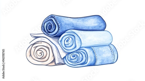 Tailormade jeans, fabric rolls, flat design illustration photo