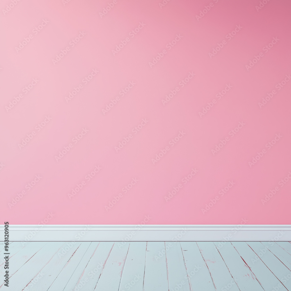 Simple pink wall with wooden floor in a calm setting Simple pink wall with wooden floor in a calm setting
