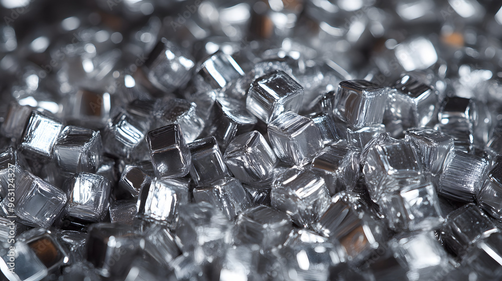 Silver Plastic pellets Background Close-up Plastic granules Polymer plastic beads resin polymer Silver Plastic pellets Background Close-up Plastic granules Polymer plastic beads resin polymer