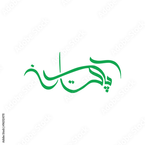 Elegant vector illustration of Pakistan written in Urdu calligraphy