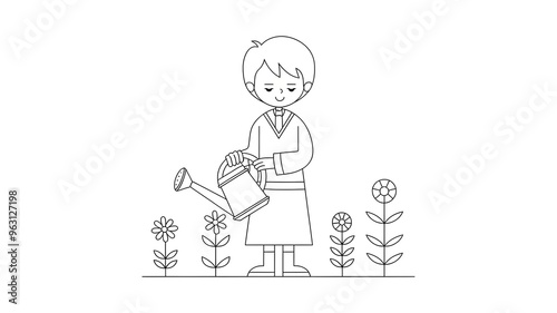 Young Gardener at Work